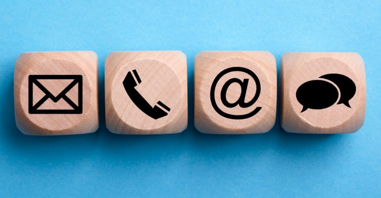 Contact,Methods.,Close-up,Of,A,Phone,,Email,,Chat,And,Post