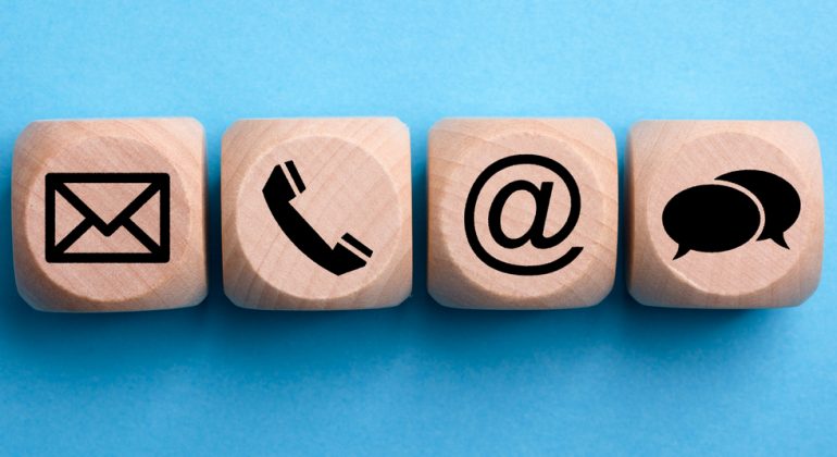 Contact,Methods.,Close-up,Of,A,Phone,,Email,,Chat,And,Post