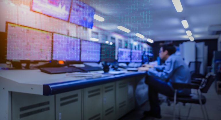 Blurred,Of,Man,Engineer,Works,With,The,Tablet,In,The