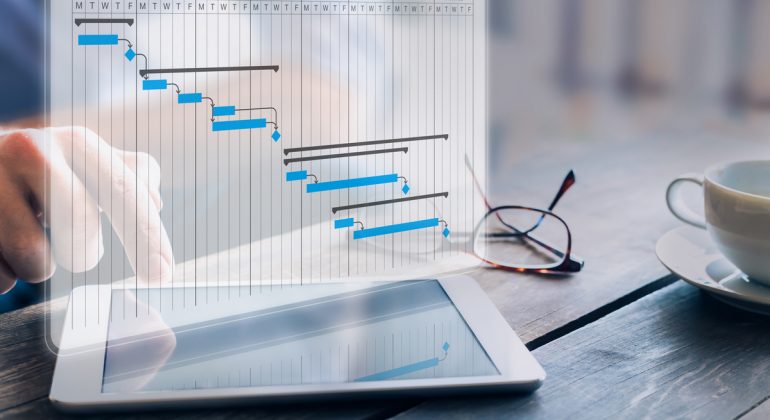 Project,Manager,Updating,Progress,And,Deliverables,Milestones,Schedule,On,Gantt